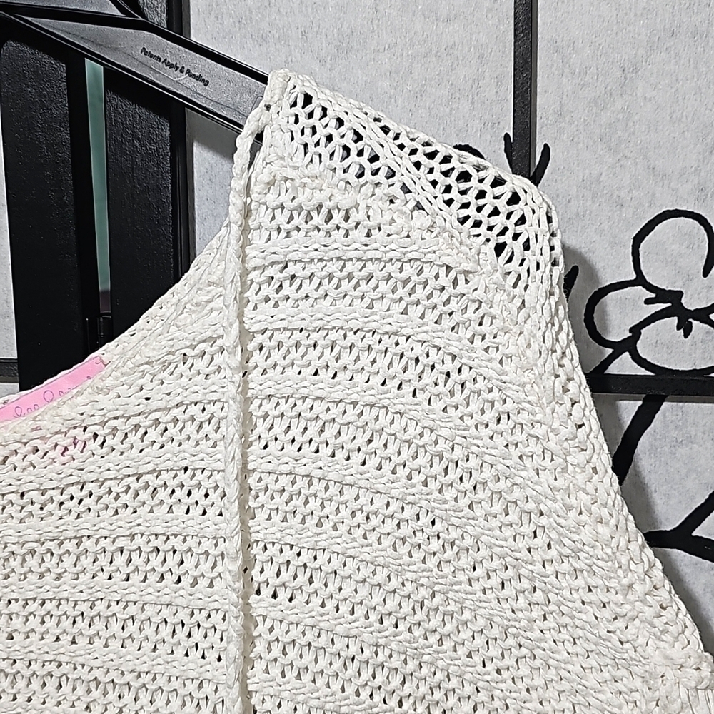 Lilly‎ Pulitzer White Crochet Pullover Sweater Size S/M - Picture 3 of 7